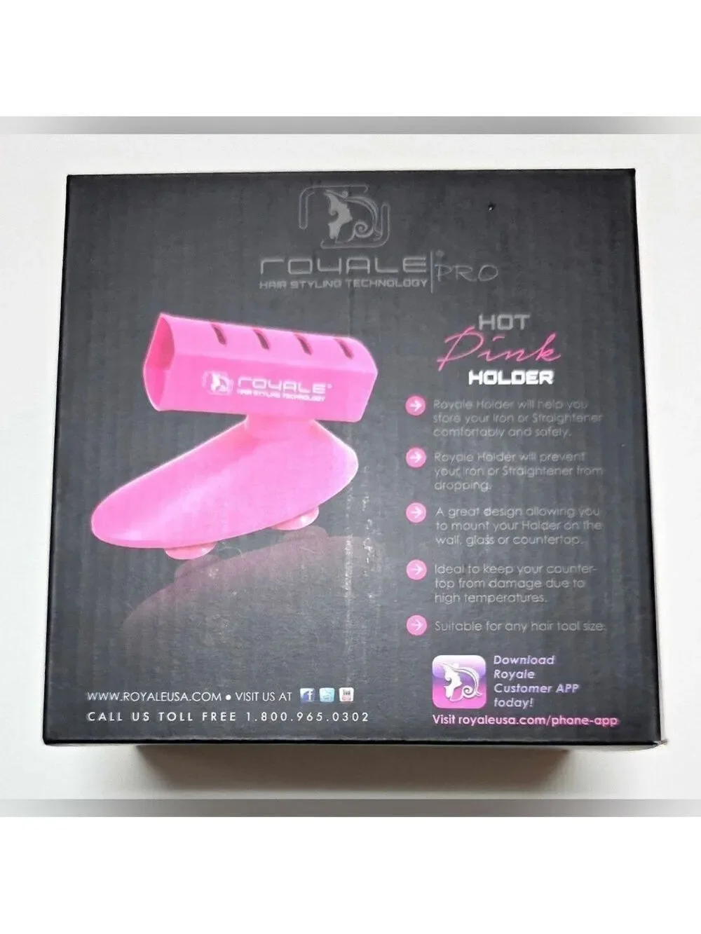 Royale Pro Hot Pink Hair Tool Holder | Curling Iron And Straightener Stand - New